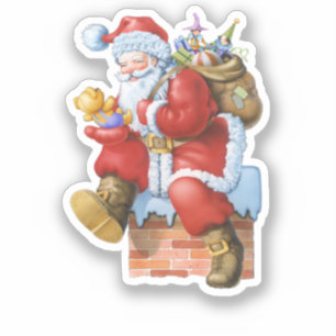 Adesivo Papai Noel com presentes recortados