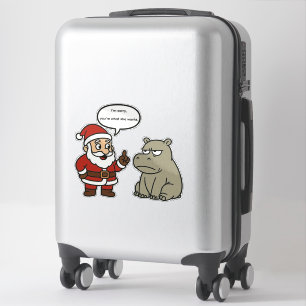 Adesivo Papai Noel e Hipopótamo engraçados e fofos no Nata