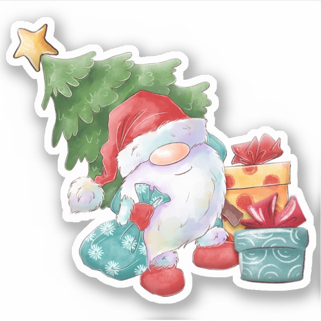Adesivo Papai noel Gnome Sticker (Frente)