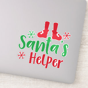 Adesivo Papai noel Helper, Calçados Elf, Flocos de neve, N