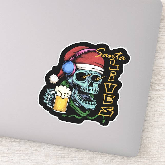 Adesivo Papai noel Lives Skull ID857 (Detalhe)