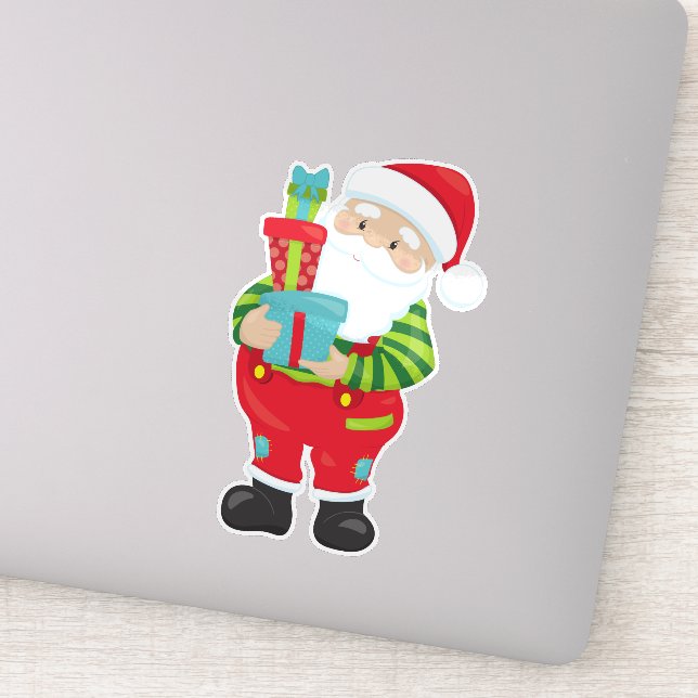 Adesivo Papai Noel, Natal, Natal, Presentes, Presentes (Detalhe)