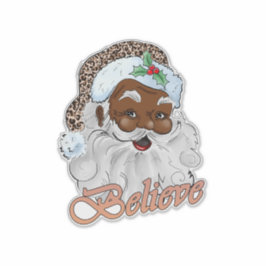 Adesivo Papai Noel Negro Acredita em Jesus Natal