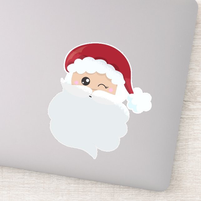 Adesivo Papai Noel, Papais noeis Winking, Papai Noel, Nata (Detalhe)