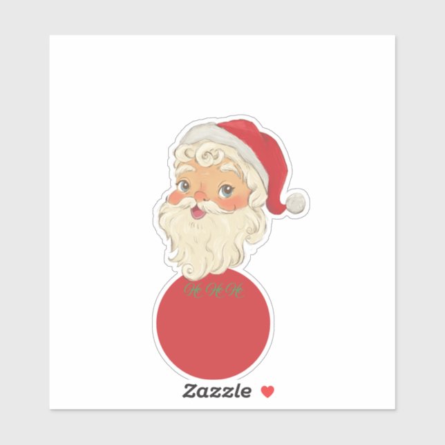 Adesivo Papai Noel Vintage Simples e Fofo (Folha)