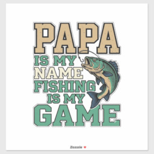Adesivo Papai Pescar é Meu Jogo Camisa Vintage de Peixe De