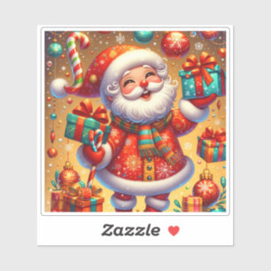 Adesivo Papais noeis alegres com presentes de Natal