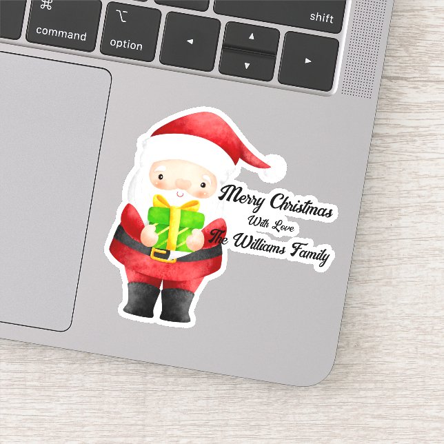 Adesivo Papais noeis bonitos com vinheta de vinil de prese (Detalhe)