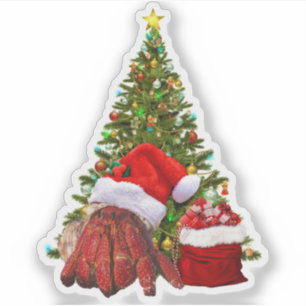 Adesivo Papais noeis Caranguejo Engraçado Natal Hermit Cra