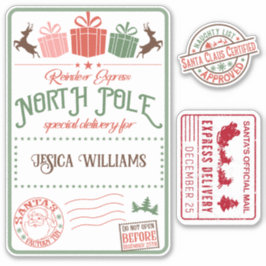 Adesivo Papais noeis de Natal nome especial para crianças