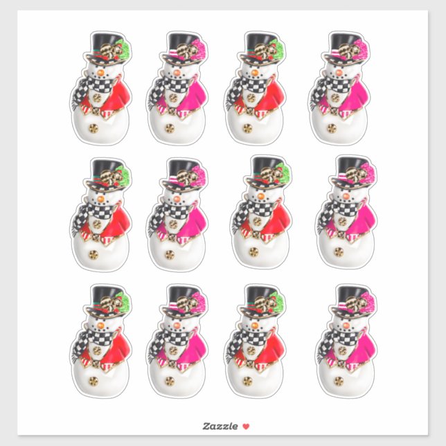 Adesivo Papais noeis de Natal Vinhetas de Natal Claus Xmas (Folha)