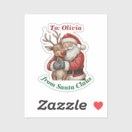 Adesivo Papais noeis e renas bonitos Natal personalizado d