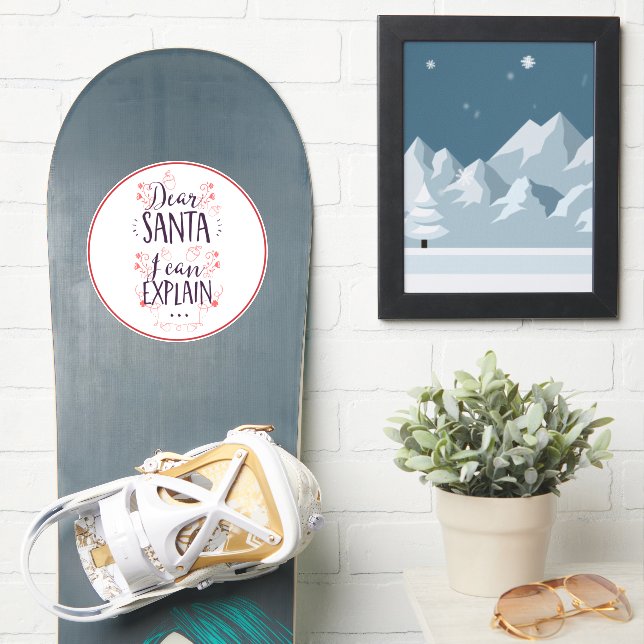 Adesivo Papais noeis Engraçadas De Natal Que Posso Explica (Prancha de snowboard)