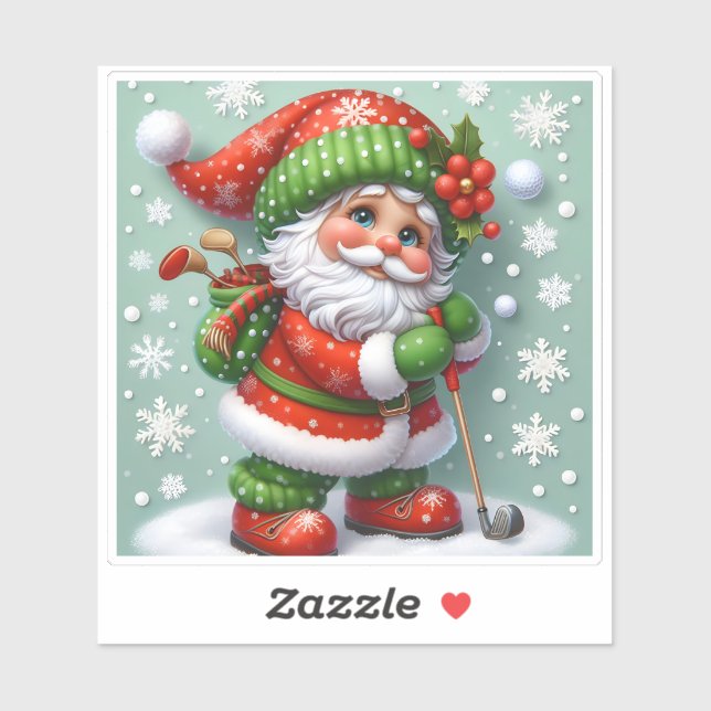 Adesivo Papais noeis gostando de um jogo de golfe nevado n (Folha)