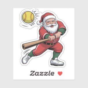 Adesivo Papais noeis Jogando Softball no Natal