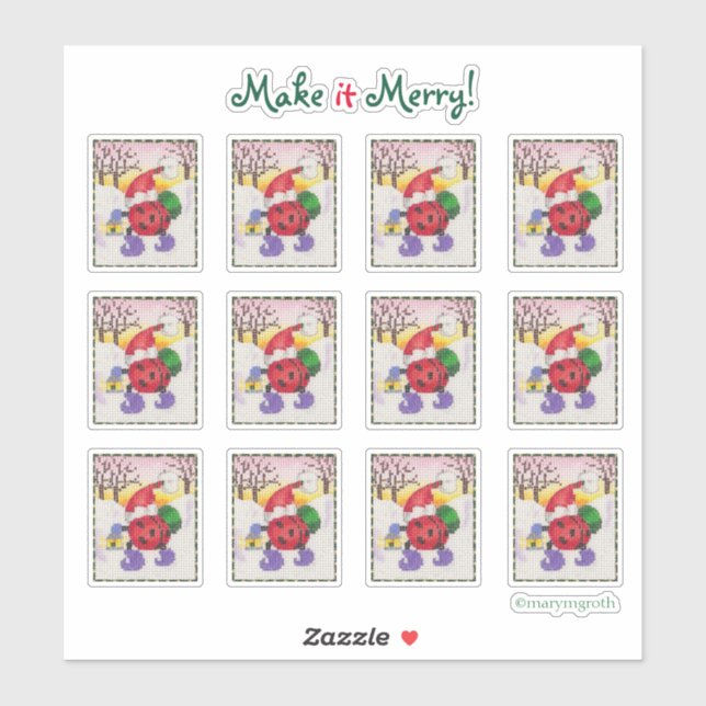 Adesivo Papais noeis Ladybug (Folha)