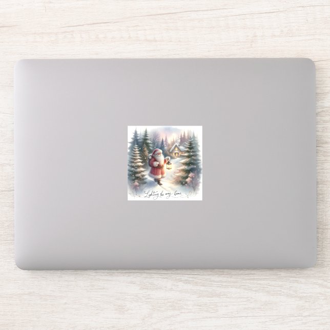 Adesivo Papais noeis Lanterna Passear de inverno Cena de A (Computador)