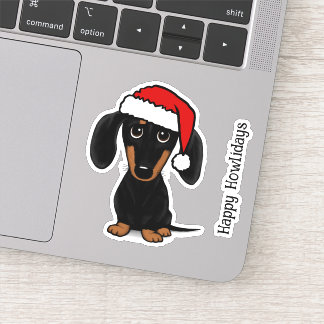 Adesivo Papais noeis negros e bronzeados Cachshund - Natal