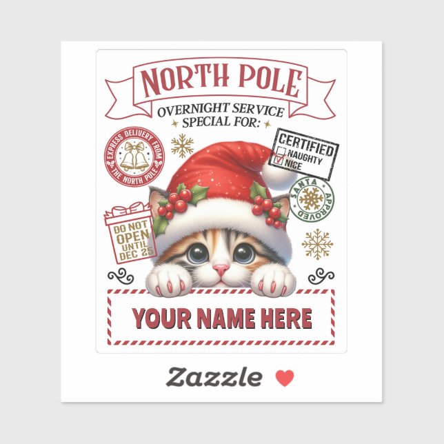 Adesivo Papais noeis personalizados com Gift Sticker fofo (Folha)