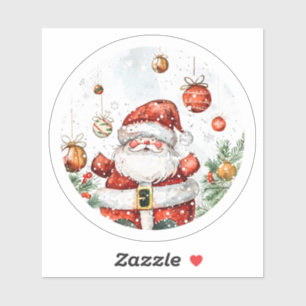 Adesivo Papais noeis Vinheta de Natal Com Ornamentos