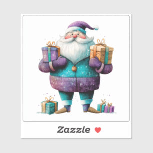 Adesivo Papais noeis Violetas Trazendo Alegria de Natal