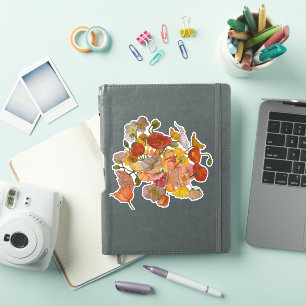 Adesivo Papel de Presente de Papoulas em Aquarela Floral D