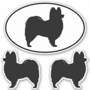 Adesivo Papillon Dog Silhouettes Vinyl Sticker Set