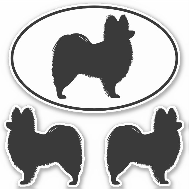 Adesivo Papillon Dog Silhouettes Vinyl Sticker Set (Frente)