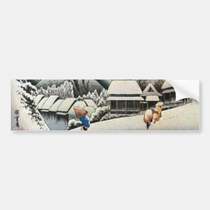 Adesivo Para Carro 夜の雪景色, cena da neve da noite do 広重, 