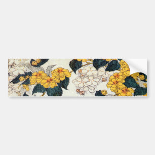 Adesivo Para Carro 山吹, flor amarela do 北斎, Hokusai, Ukiyo-e