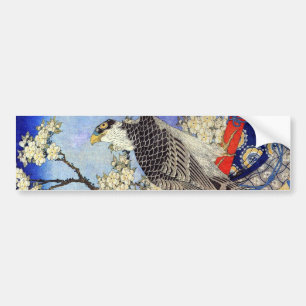 Adesivo Para Carro 桜にハヤブサ, falcão & flores de cerejeira,