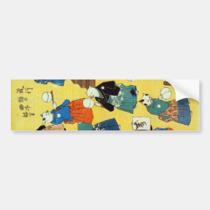 Adesivo Para Carro 猫の曲芸師, acrobata dos gatos, Kuniyoshi do