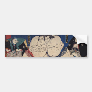 Adesivo Para Carro 相撲, luta de Sumo do 国芳, Kuniyoshi, Ukiyo-e