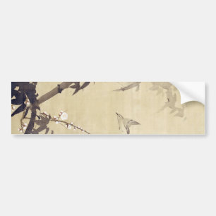 Adesivo Para Carro 竹に鳥, pássaro do 其一 e bambu, Kiitsu, art