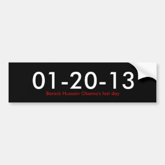 Adesivo Para Carro 01-20-13, último dia de Barack Hussein Obama