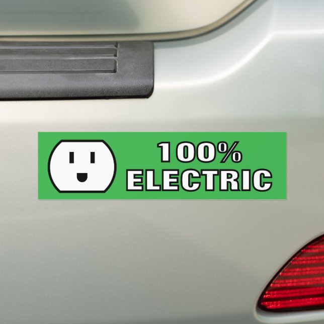 Adesivo Para Carro 100% de energia elétrica de tomada feliz (No carro)
