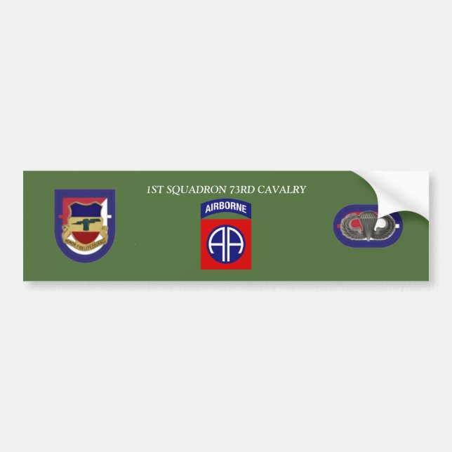 ADESIVO PARA CARRO 1RUA SQUADRON 73RD CAVALRY BUMPER STICKER (Frente)
