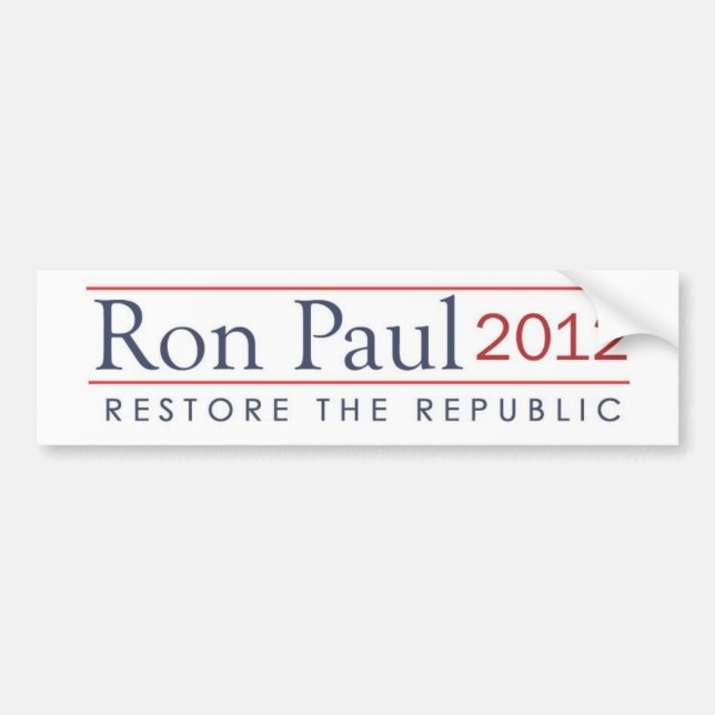 Adesivo Para Carro 2012 ronpaul_restore_the_republic (Frente)