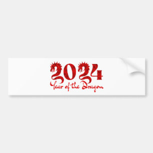 ADESIVO PARA CARRO 2024 ANO DO DRAGÃO VERMELHO