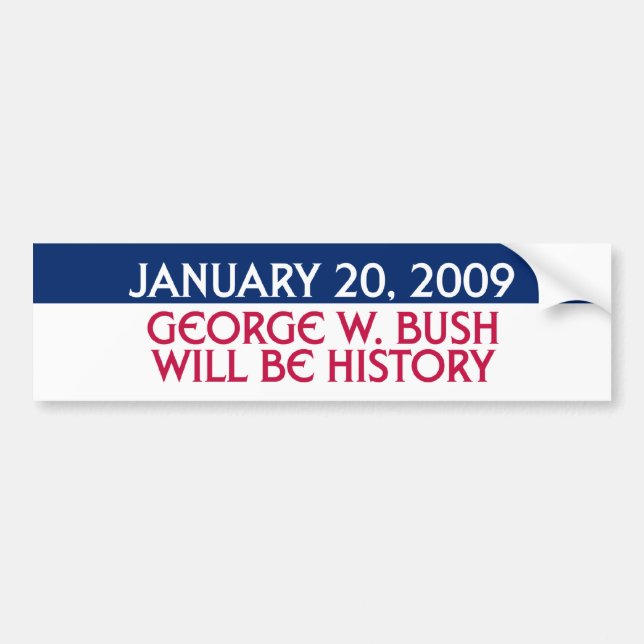 Adesivo Para Carro 20 de janeiro de 2009 - George W. Bush será (Frente)