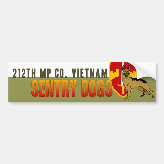 Adesivo Para Carro 212th PM Co. Vietnam - cães da sentinela (Frente)