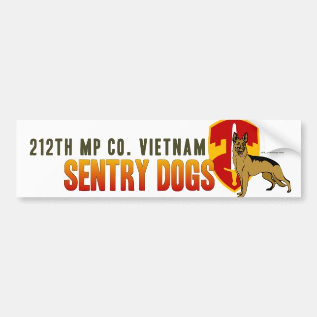 Adesivo Para Carro 212th PM Co. Vietnam - cães da sentinela (Frente)