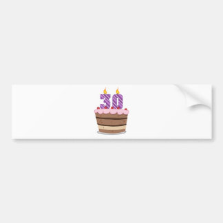 Adesivo Para Carro 30 anos no Bolo de Aniversário