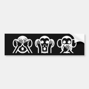 Adesivo Para Carro 3 macacos sábios Emoji