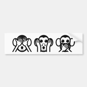 Adesivo Para Carro 3 macacos sábios Emoji