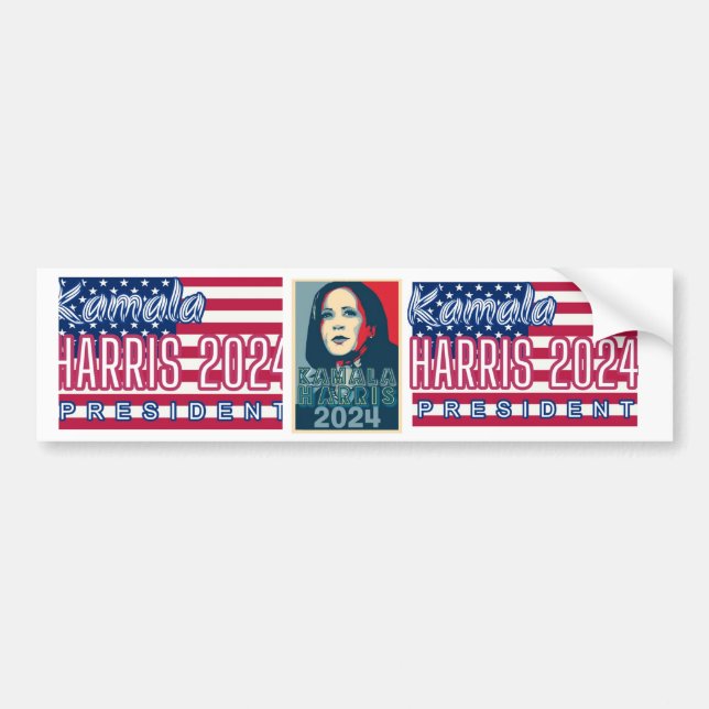 Adesivo Para Carro 3x Kamala Harris Stickers 2024 Para Presidente (Frente)