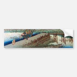 Adesivo Para Carro 44. 四日市宿, 広重 Yokkaichi-juku, Hiroshige, Ukiyo-e