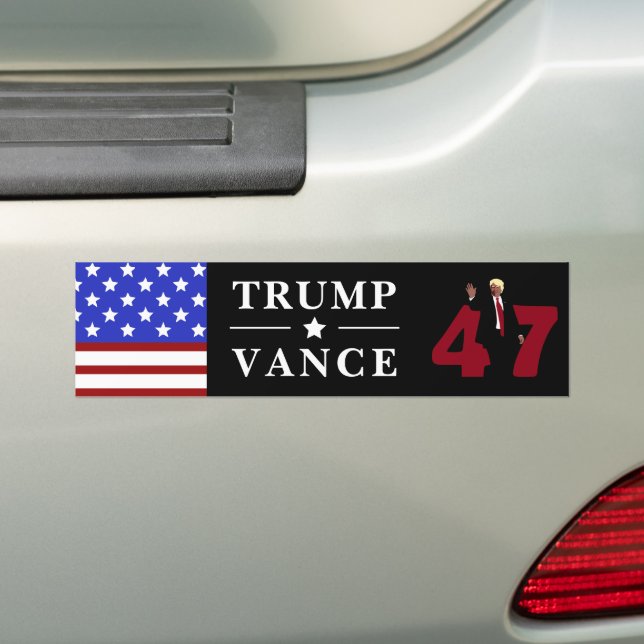 Adesivo Para Carro 47 Trump Vance 2024 (No carro)
