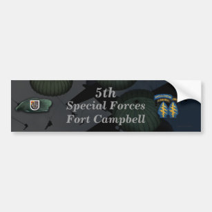Adesivo Para Carro 5 de forças especiais Fortaleza Campbell Bumper St