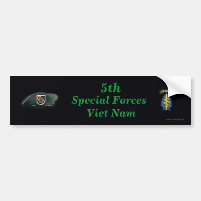 Adesivo Para Carro 5 Green Berets vietnam vets Bumper Sticker (Frente)